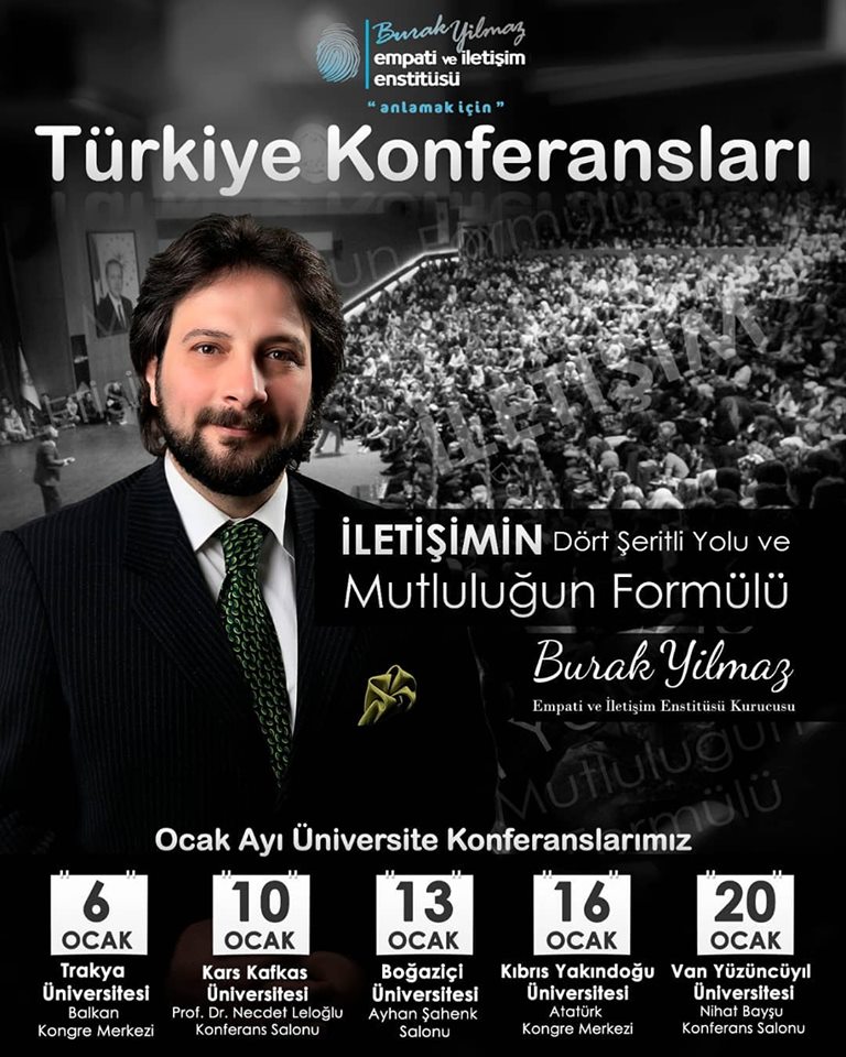 İLETİŞİMİN DÖRT ŞERİTLİ YOLU VE MUTLULUĞUN FORMÜLÜ KONFERANSI 2020 OCAK AYI TAKVİMİ